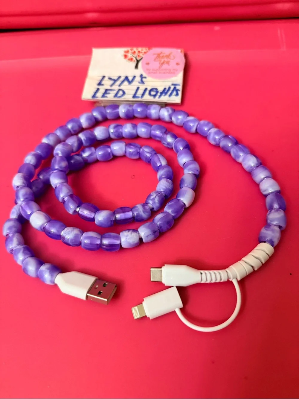 Beaded Multi Charging Cable 2 in 1